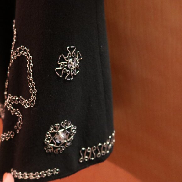 $1200 Moschino Cheap and Chic dress black with silver fit n flare size US 6/S - Picture 8 of 14